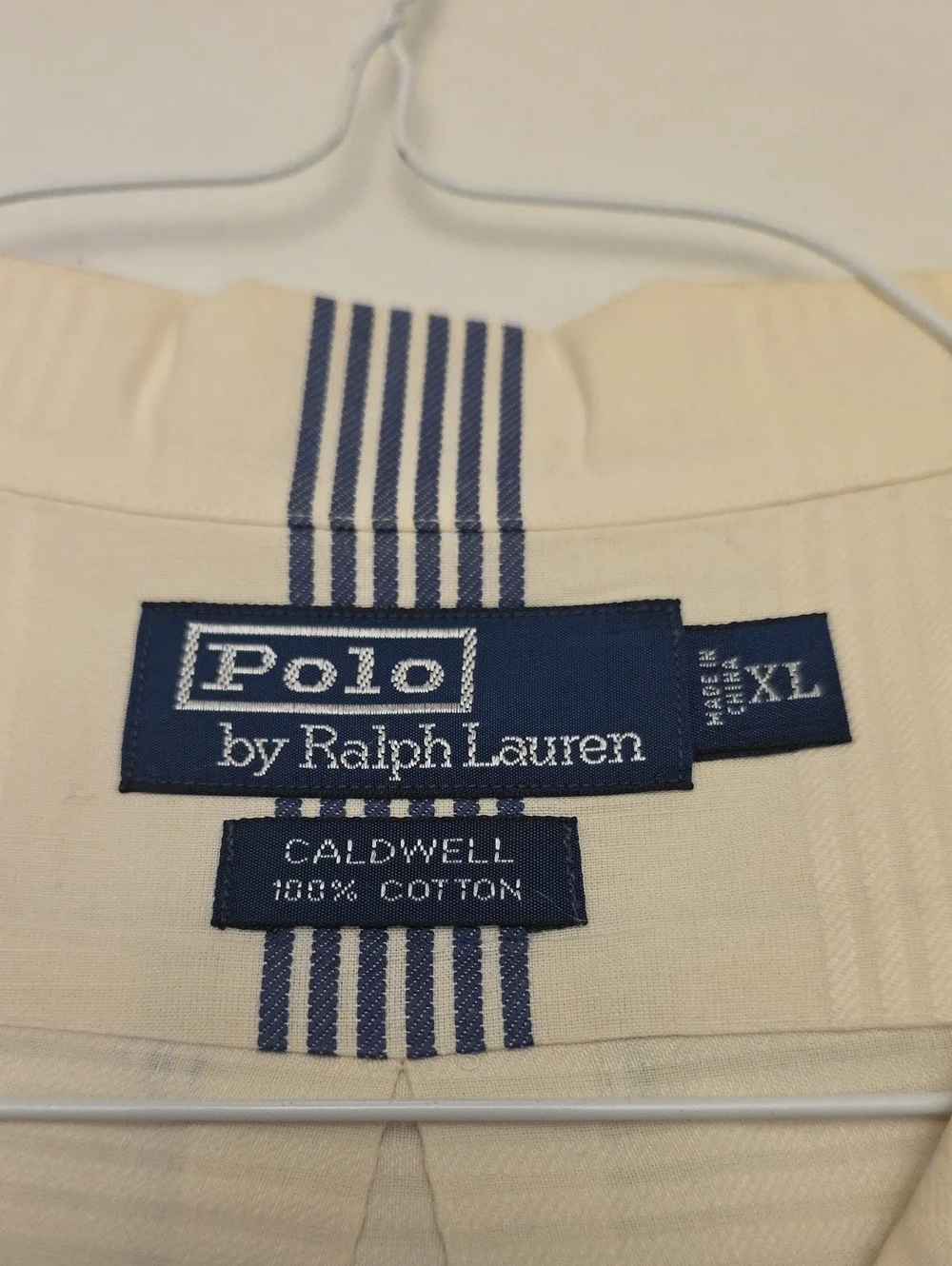 Ralph Lauren Cream and Navy Striped Polo Shirt